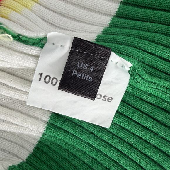 Anthropologie Eugenia Cardigan Retro Striped Ribbed Knit Sweater Size 4 Petite - Picture 8 of 8